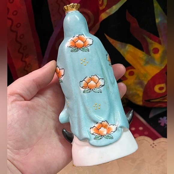 VTG Japan Virgin Mary Icon Satsuma Ware Porcelain China Figurine - Picture 6 of 9